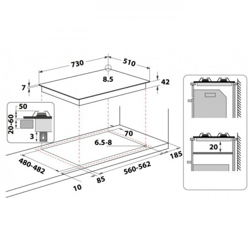 Газова варильна поверхня KitchenAid KHWL 742