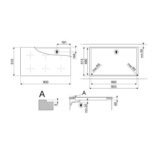 Електрична варильна поверхня Smeg SIM3964D