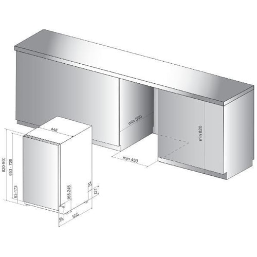 Вбудована посудомийна машина Whirlpool WSIC3M27C