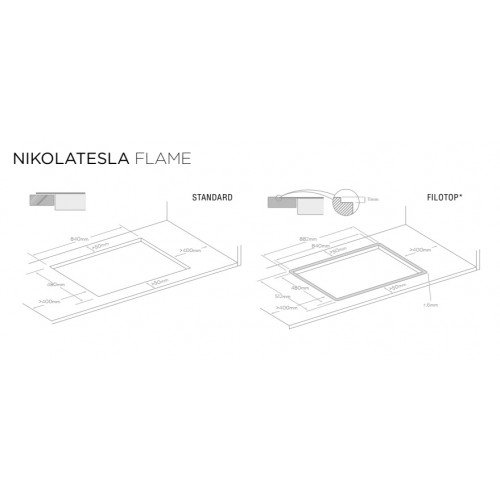 Газова варильна поверхня Elica NikolaTesla FLAME BL/F/88